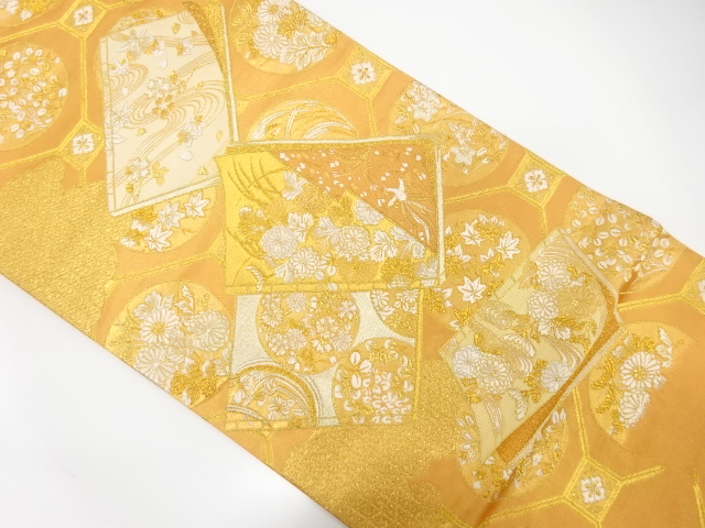 JAPANESE FUKURO OBI / WOVEN FLOWER SHOKKOMON PATTERN